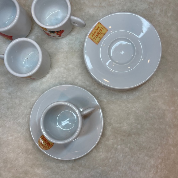 🍪Leibniz Collectible Espresso Coffee Cups and Plates Set with Red Illustrations - Picture 4 of 5